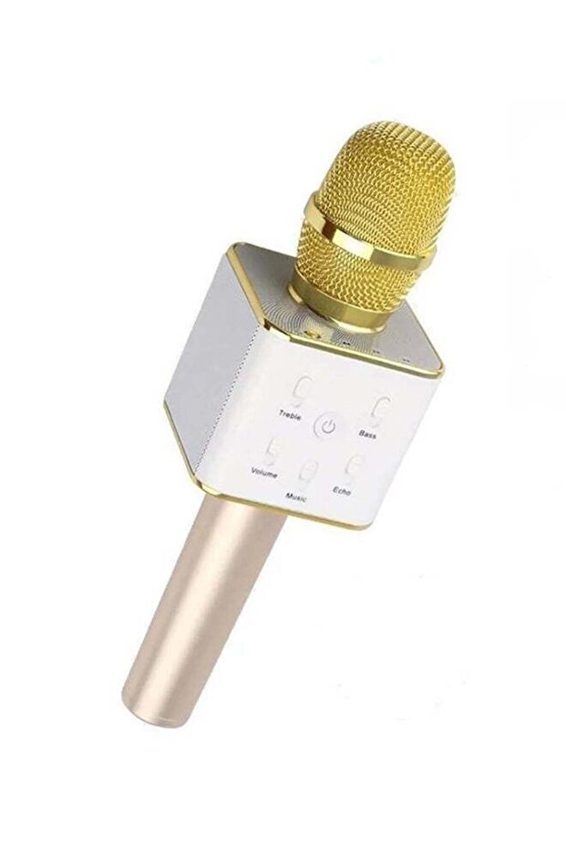 مكبر صوت Q7 بلوتوث مع ميكروفون باللون الذهبي - 1