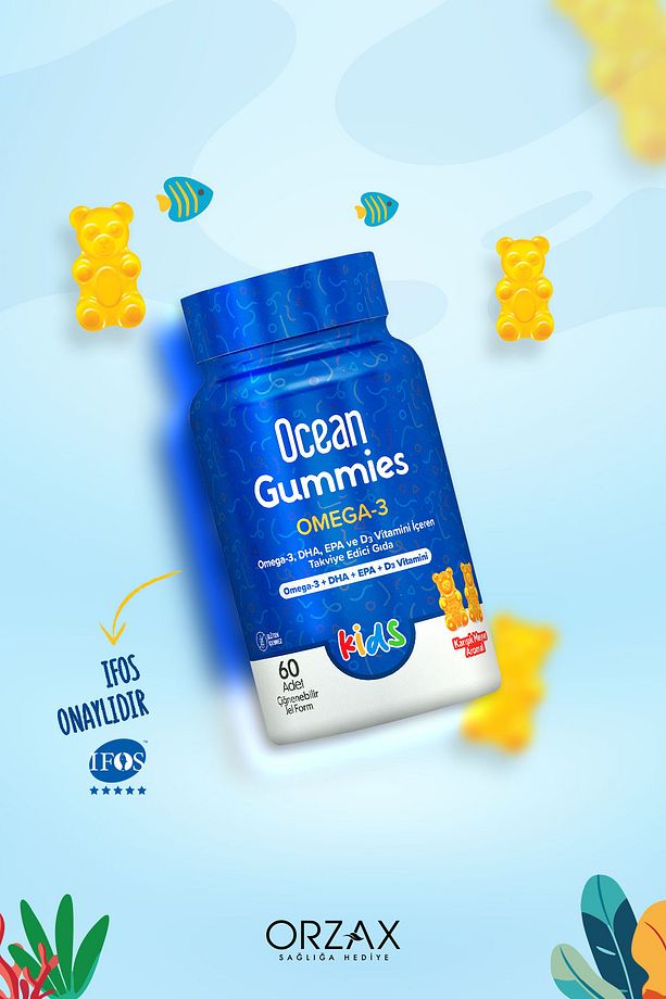 Ocean Gummies Omega 3 Kids - 60 Adet Çiğnenebilir Jel Form - 5