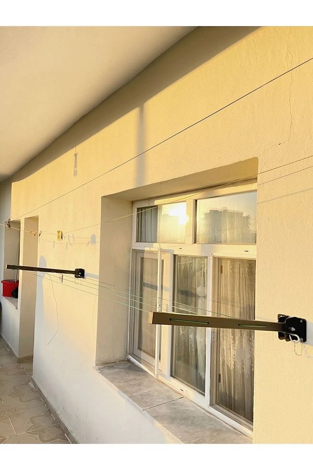 Katlanır Çamaşır Kurutma Askısı Demir, Katlanır Çamaşır Kurutma Balkon Askısı (İP HEDİYELİ) - 1