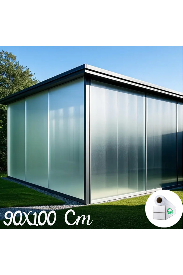 90 Cm x 1 Metre Cam Kumlama, Ofis, Duşakabin ve Balkon Camı Buzlu Kaplama Folyosu - 3