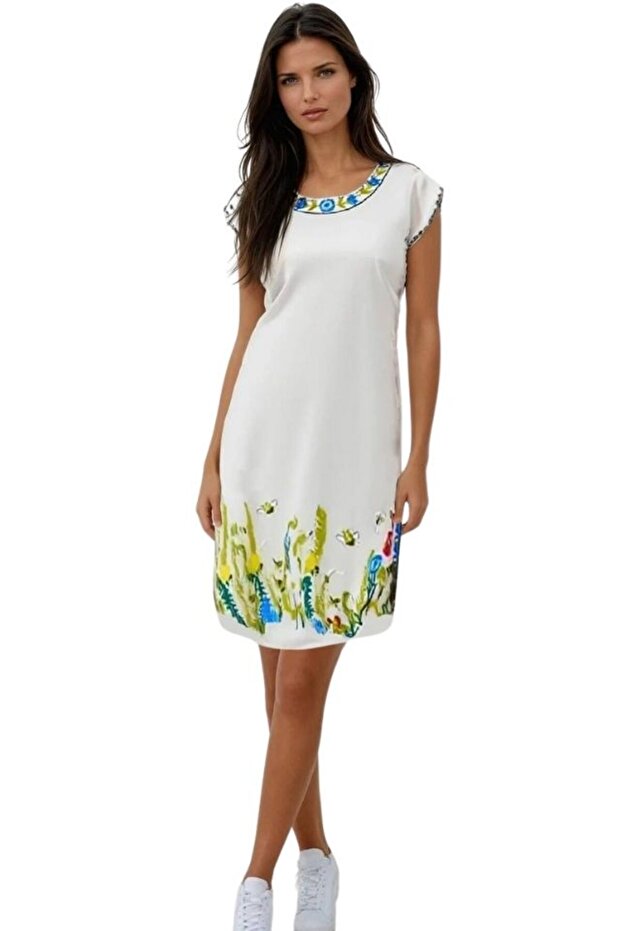 Rochie dama casual RD2, crem - 1