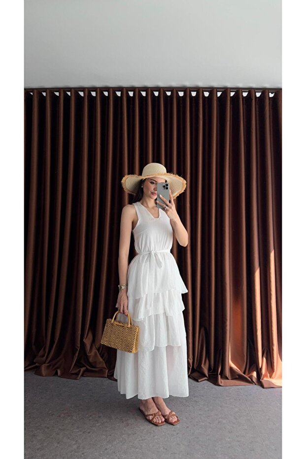 Rochie albă pliată - 1