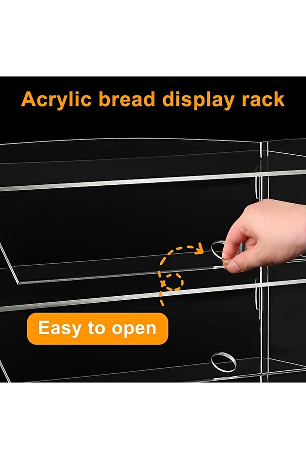 2-Layer Commercial Bakery Display Case Countertop, Pastry Display Case - 4