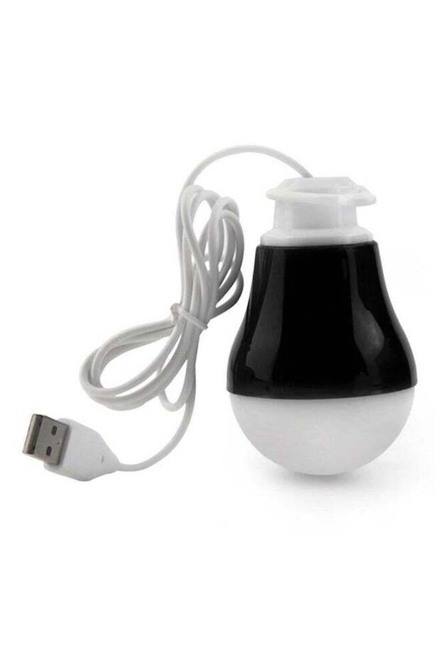 مصباح LED محمول مع USB باللون الأسود