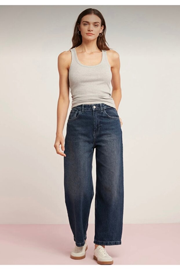 Kadın Fitilli Görünümlü Kalın Askılı Basic Atlet - 4