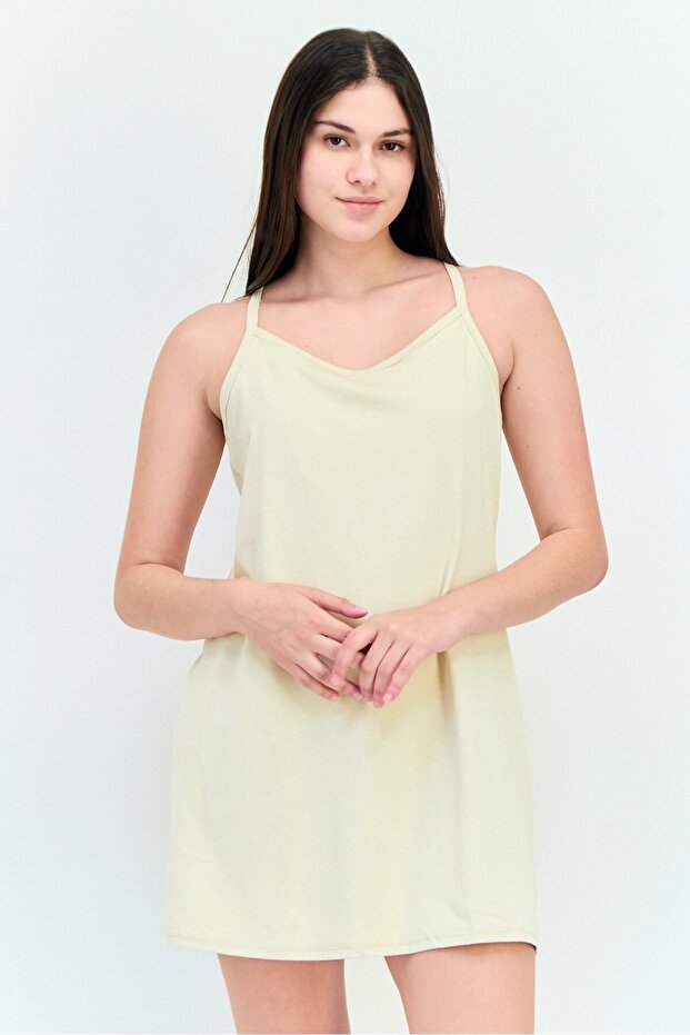 Women Heather Hugger Dress, Beige