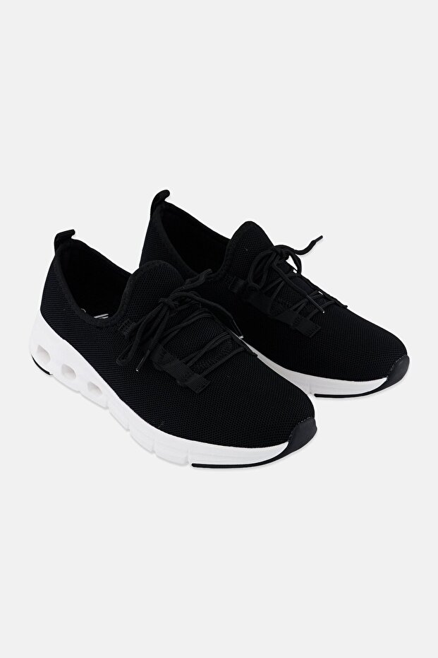 Men Lace Up Outdoor Shoes, Black