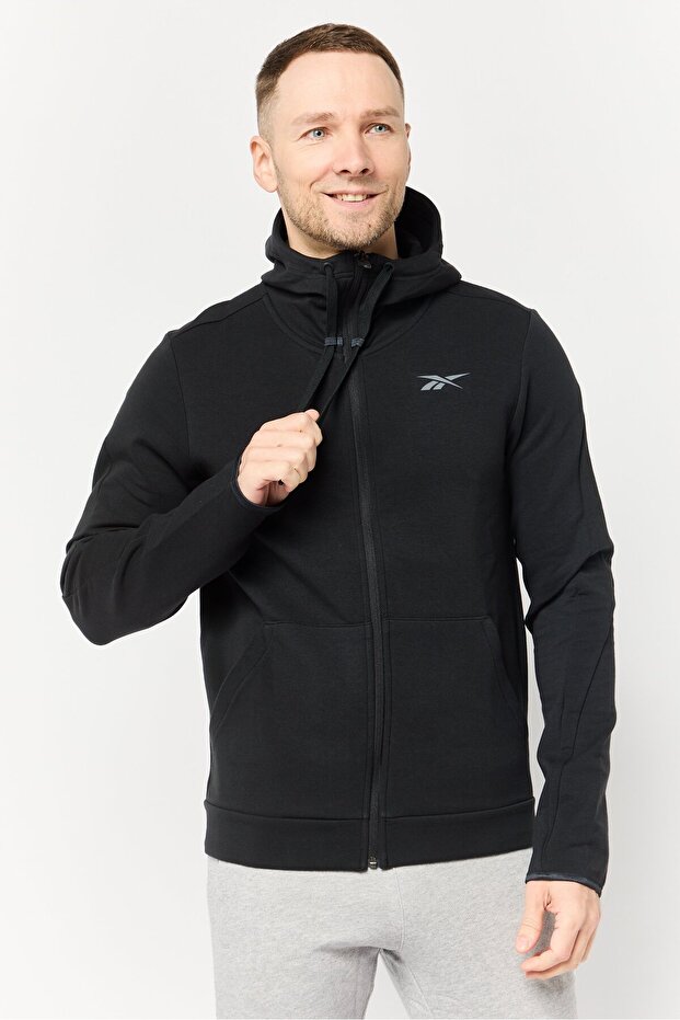 Men Sportswear Fit Long Sleeve Outdoor Sweatshirt, Black