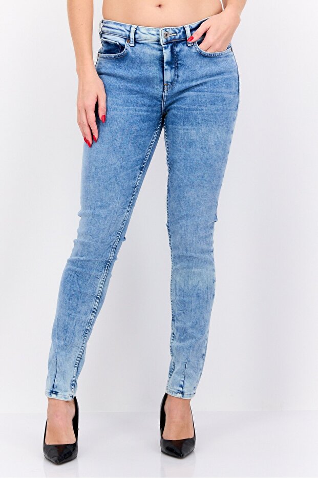 Women Regular Fit Mid Rise Wash Stretchable Jeans, Blue