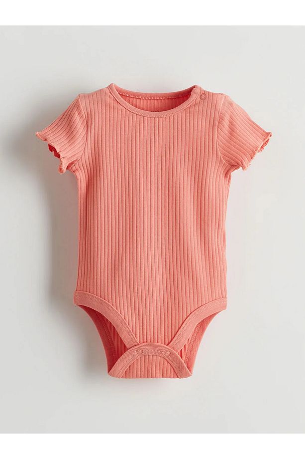 LCW baby Pembe Organik Kumaş Kız Bebek Çıtçıtlı Bodysuit 2'li - 4