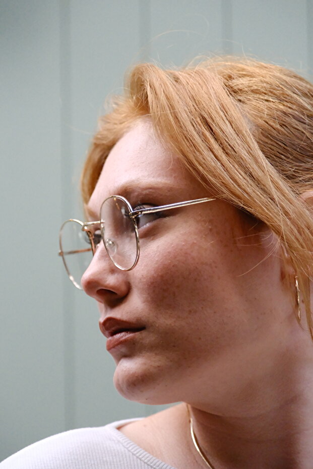 Round Blue Block Transparent Glasses - 4