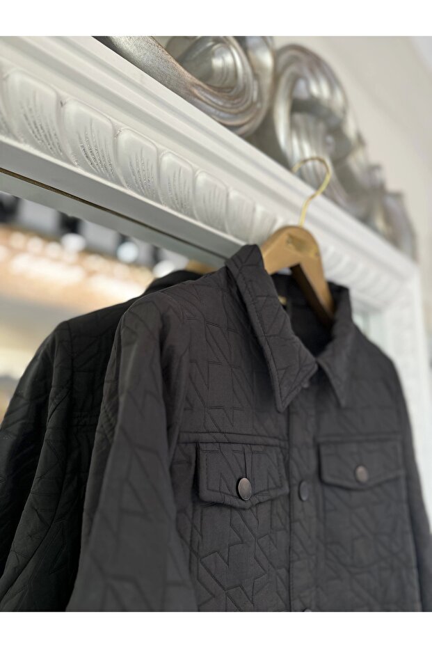 İNVEE 6827 Kapitone Siyah Ceket - 4