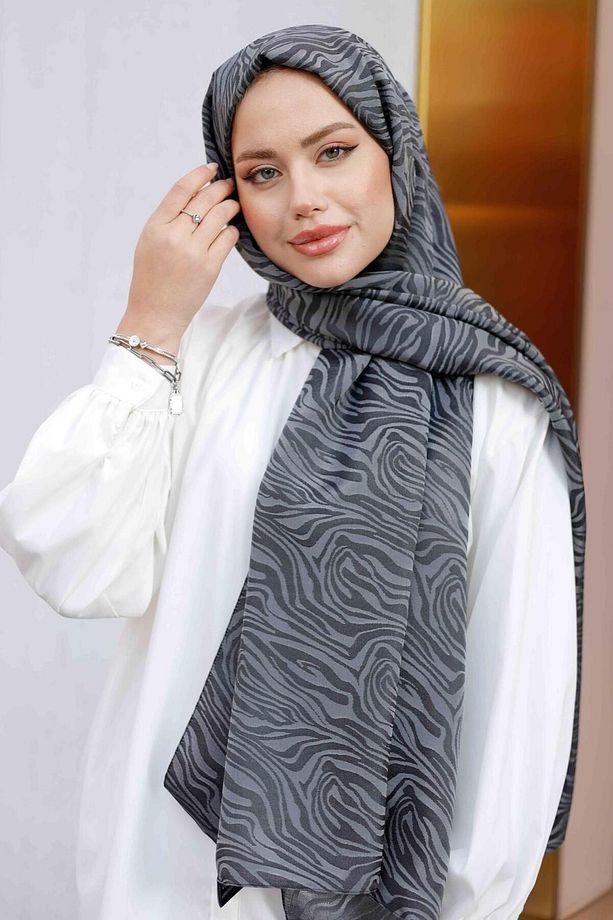 İpekseli Çift Taraflı Zebra Vual Şal - 2