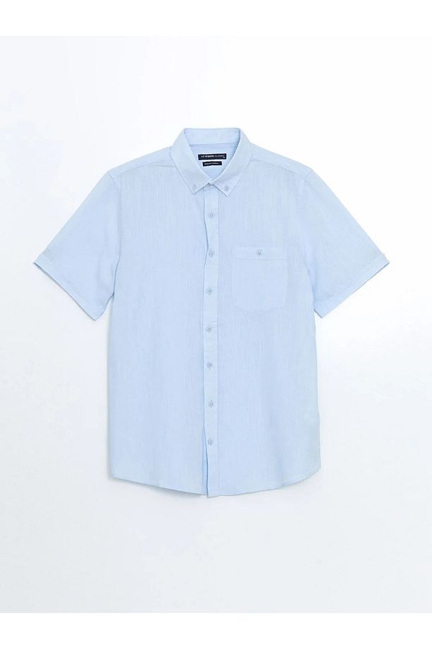 Regular Fit Keten Karışımlı Erkek Gömlek - 6