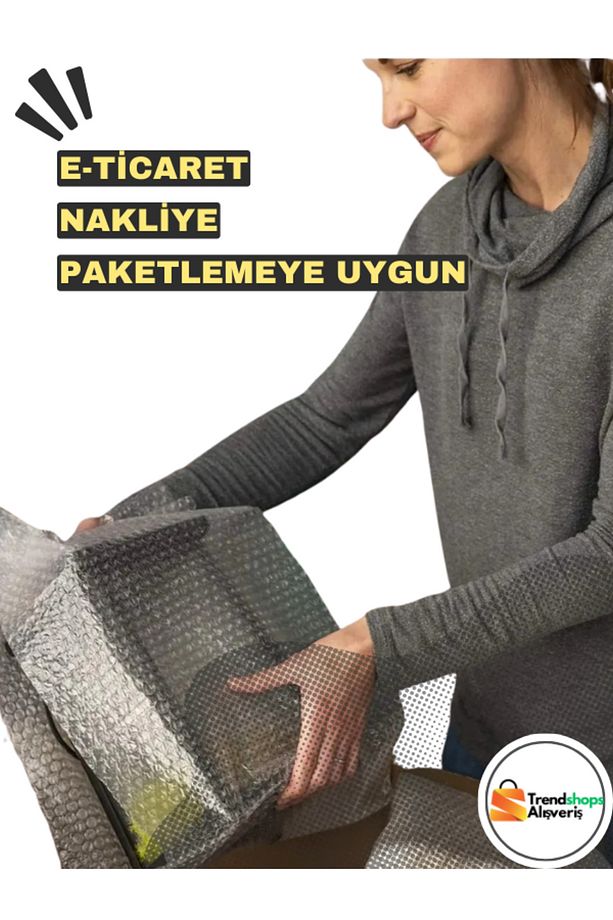 TSA- Kalın Balonlu Naylon 1.Sınıf Balonlu Poşet Patpat Havalı Naylon Ambalaj Pat Pat - 50cm X 10mt - 4