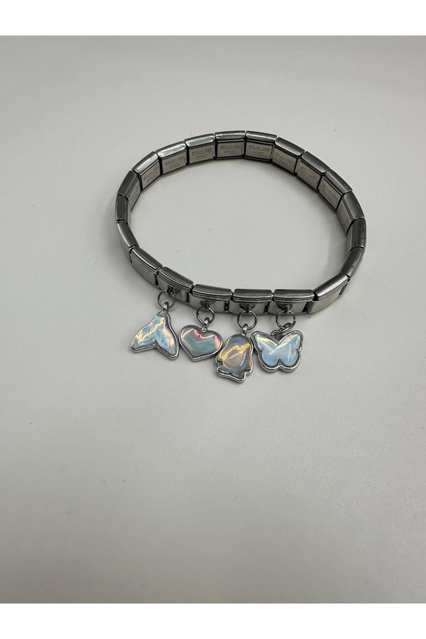 New Trend Hologram Steel Bracelet Heart Penguin Butterfly with Whale Tail Trend Together