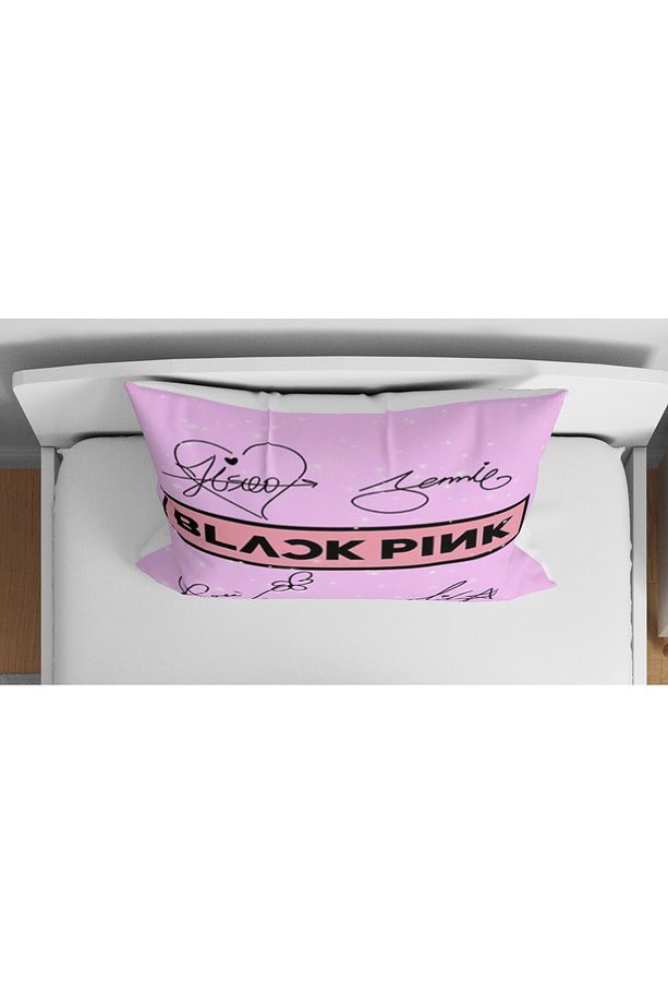 Black Pink 3D Dijital Baskılı Tek Kişilik Çarşafsız Genç Kız Genç Çocuk Nevresim Takımı - 3