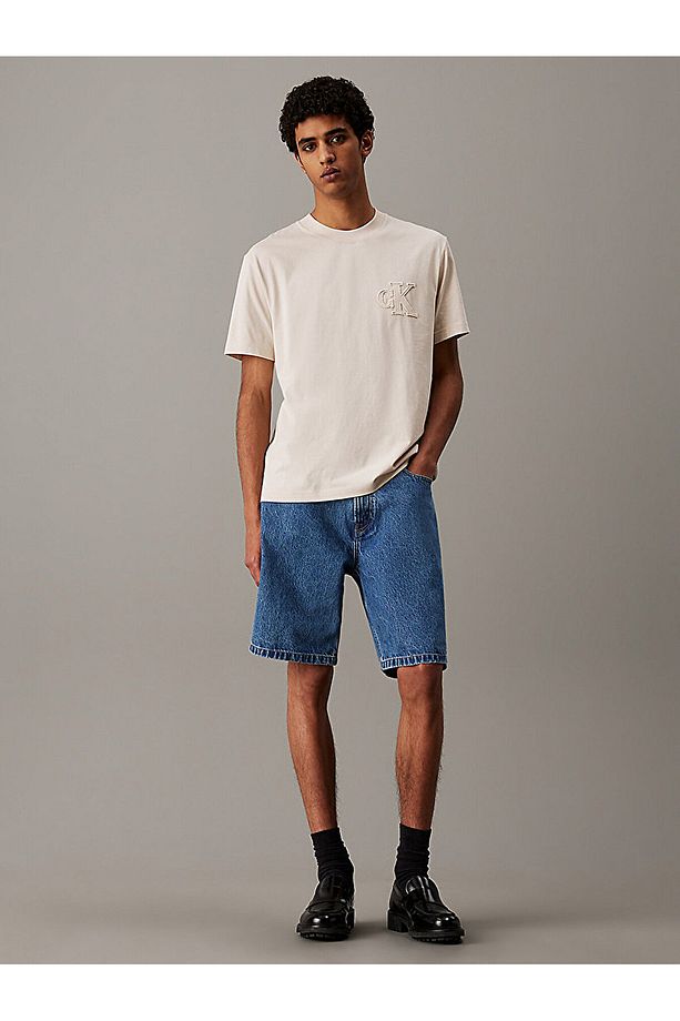 Erkek Bisiklet Yaka Kısa Kol Regular Fit Pamuıklu Bej T-Shirt J30J327494-PDV - 2