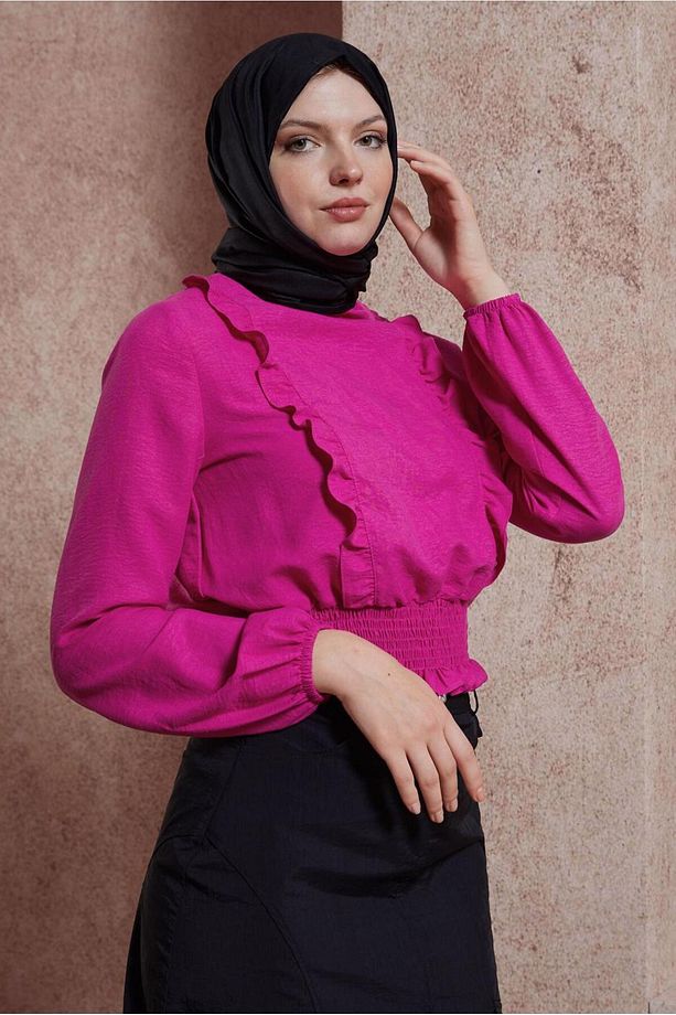 GİPELİ FIRFIR DETAYLI BLUZ 44616 - 1