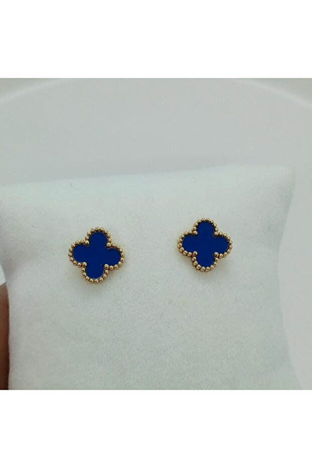 Çelik Gold Yonca Küpe - 1