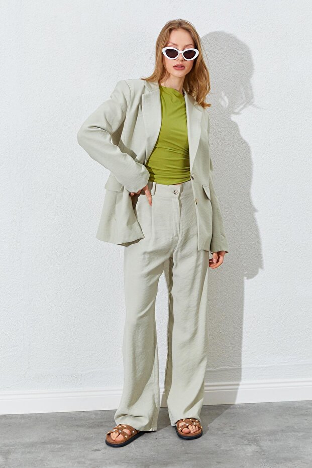 Women's Çağla Blazer Jacket Palozzo Modal Trousers Suit
