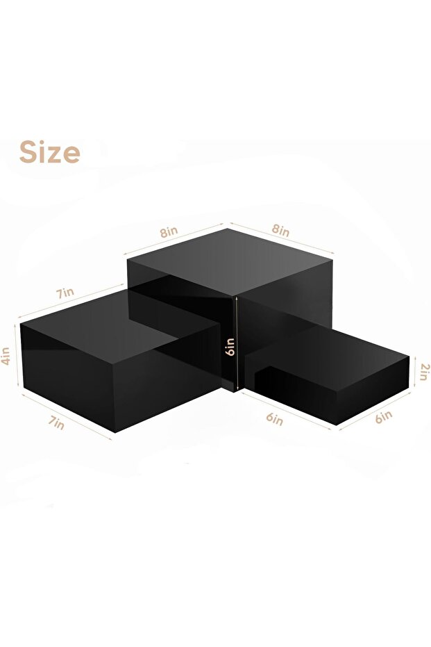 3 Pack Acrylic Display Boxes Cube Riser, Food Display Stands for Party Buffet Risers - 3