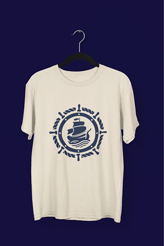 Men/Women -Rudder- Transfer Printed Round Neck Short Sleeve T-Shirt