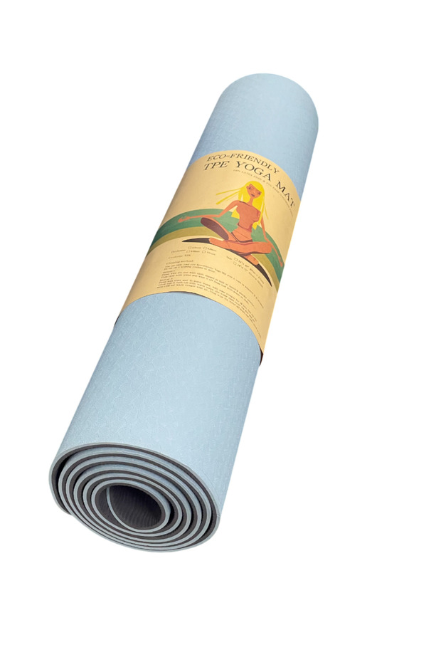 6mm Non Slip Exercise Mat for Yoga, Pilates, Gym & Home Workouts Light Blue