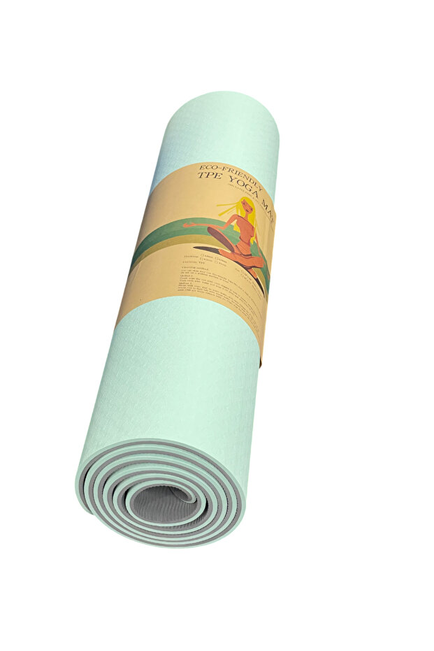 6mm Non Slip Exercise Mat for Yoga, Pilates, Gym & Home Workouts Light Green