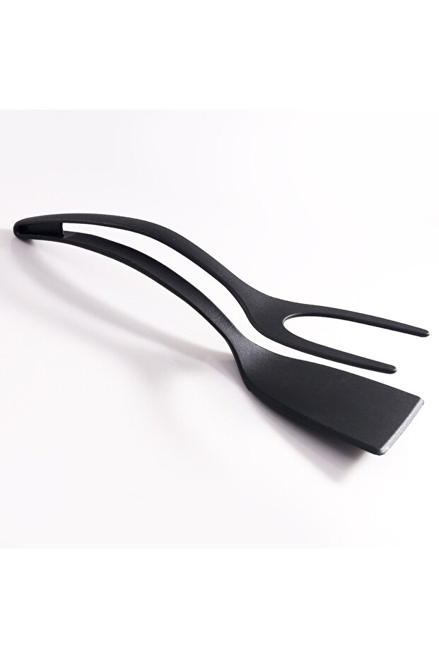 Black Steak Tong 1Nylon Shovel Clip Steak Spatula Clip Two-in-One Kitchen Food Clip Egg Shovel Fried