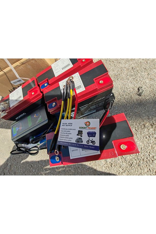 4 aklü elektirikli motor akü ve şarz seti kablolar dahil montaj destegi vardır 48 vlt 20 ah modelere - 4