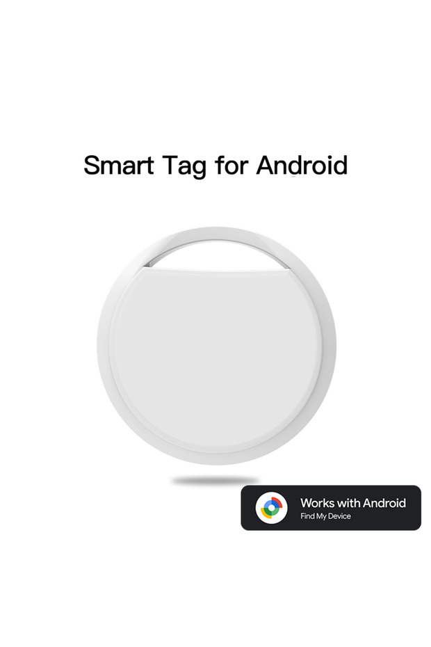 جهاز تعقب GPS أبيض يعمل بتقنية البلوتوث للهواتف التي تعمل بنظام Android ويعمل مع تطبيق Google Find Hub وKey Finder وPet Smart Ta - 1