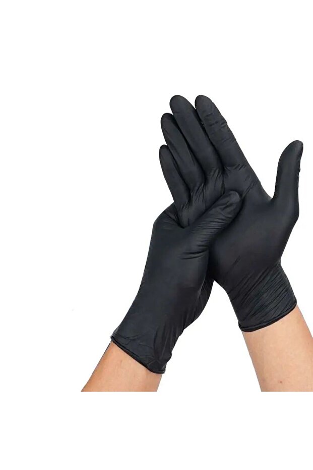 S black 20pcs Multifunctional Disposable PVC Black Nitrile Gloves, Perfect For Car Repair, Food Prep