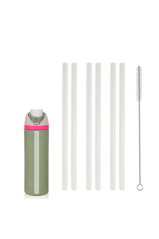 Clear 7pcs Replacement Straw for Owala 24 oz/32 oz, Reusable Straw with Cleaning Brush, Cup Accessor