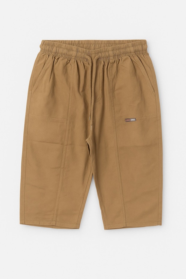 Men's Cotton Raw Cloth Capri – High Waist, Elastic Waist, Comfortable Fit Summer Shorts
