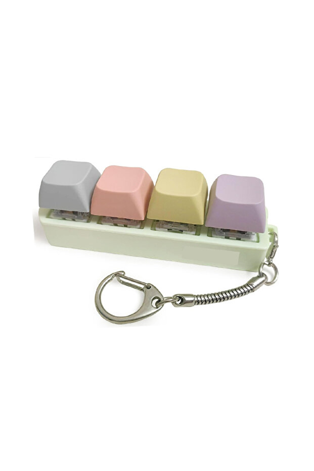 4 colors Keyboard Key Toy DIY Button Keycap Fidget Keychain Decompression Toys Mechanical Key Toy fo - 1