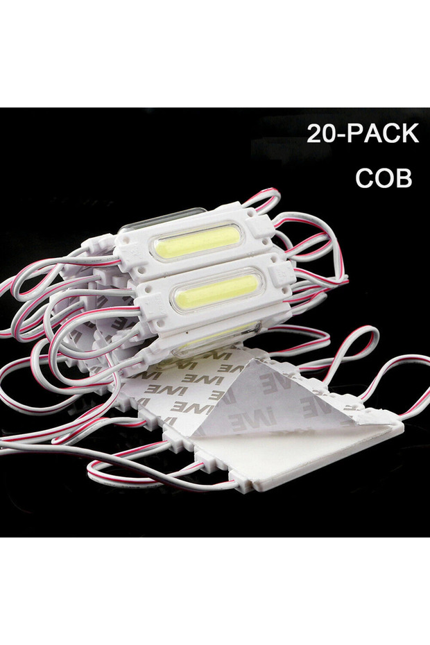 وحدة إضاءة LED COB فائقة السطوع 20 قطعة بيضاء دافئة 12 فولت IP65 مقاومة للماء بإضاءة خلفية للوحة إعلانات المتجر