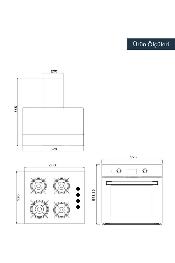 Ankastre Set Beyaz Cam 8 Programlı Dokunmatik - 5