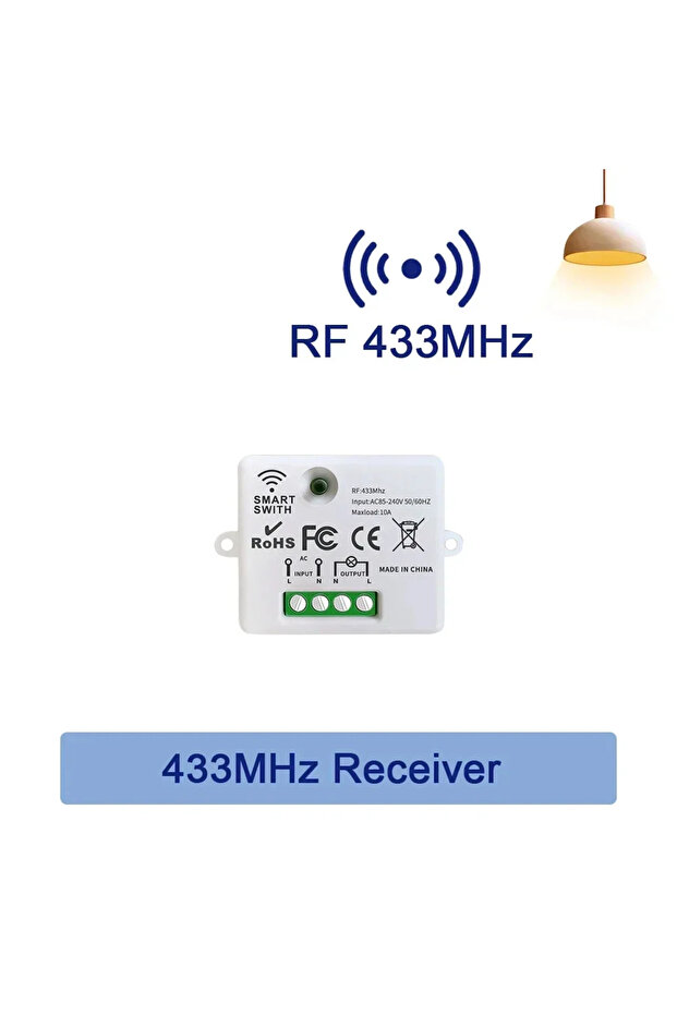 جهاز استقبال آخر 433 ميجا هرتز عالمي RF 433 ميجا هرتز مفتاح إضاءة ذكي جهاز تحكم عن بعد لاسلكي 10 أمبير مرحل استقبال