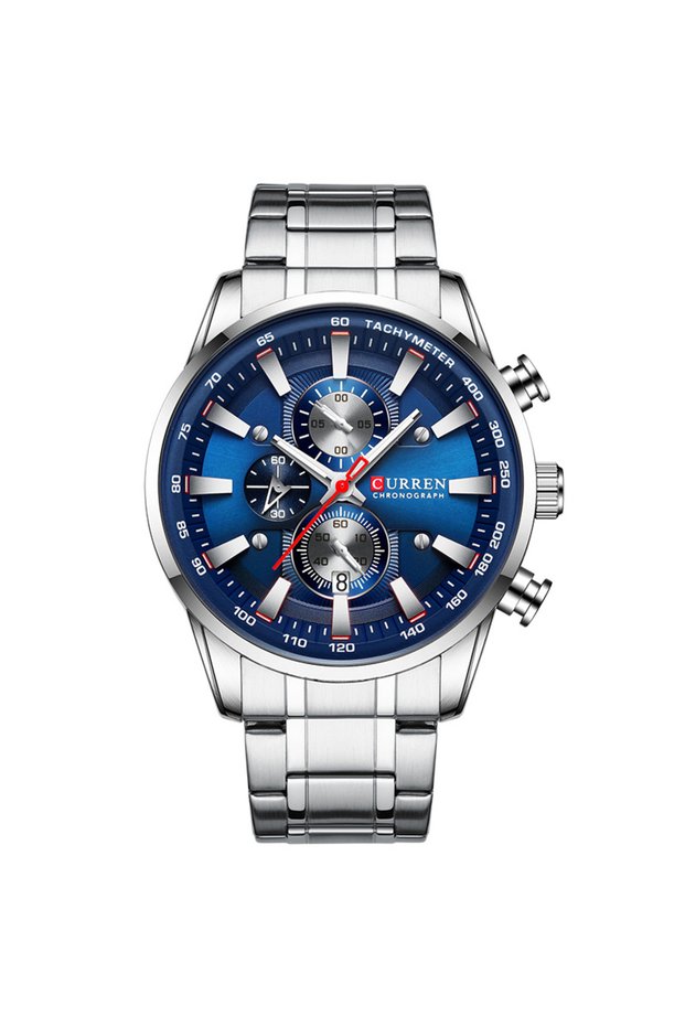 Silver Blue New Watches for Men Top Luxury Brand Quartz Men’s Watch Sport Waterproof W