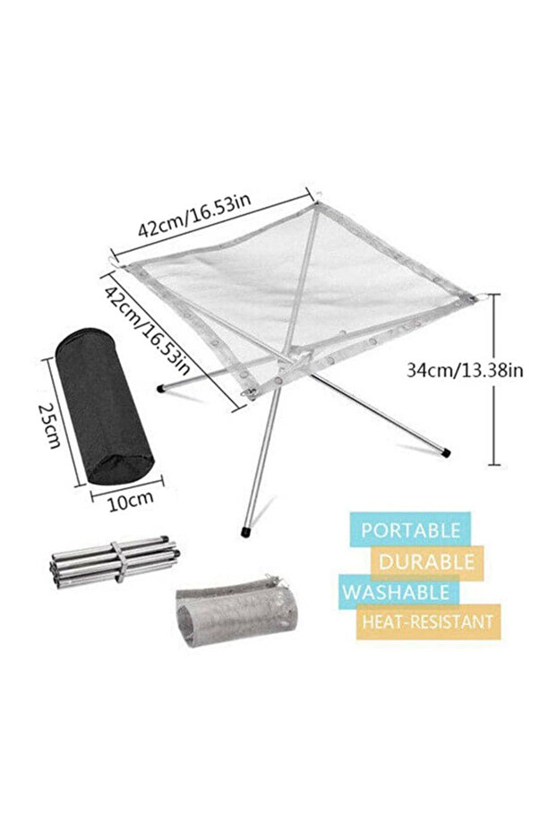 M Outdoor BBQ Bonfire Rack Portable Camping Fire Pit Grill Stainless Steel Mesh Fire Pit Wood Stove.