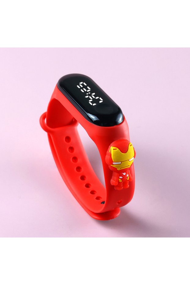 White gt Fashion Mickey Children Watches For Girls Electronic Bracelet Sports Touch LED Spiderman Do
