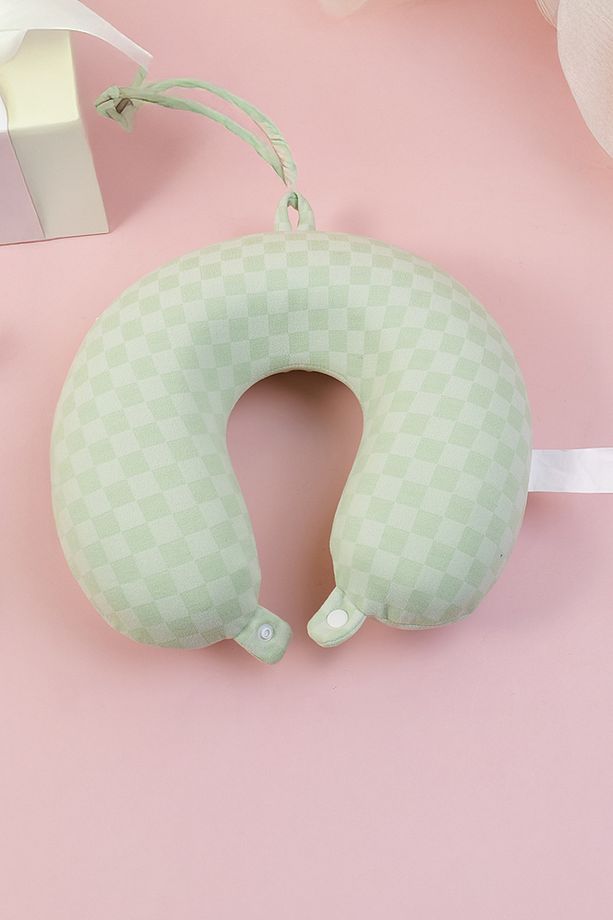 Mozaik Şekillli Memory Foam U Tipi Yastık Yeşil - 4