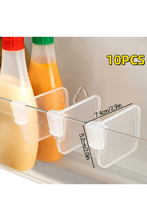 10PCS 10pcs Multi-functional Refrigerator Side Door Organizer Dividers - for Customized Space Manage