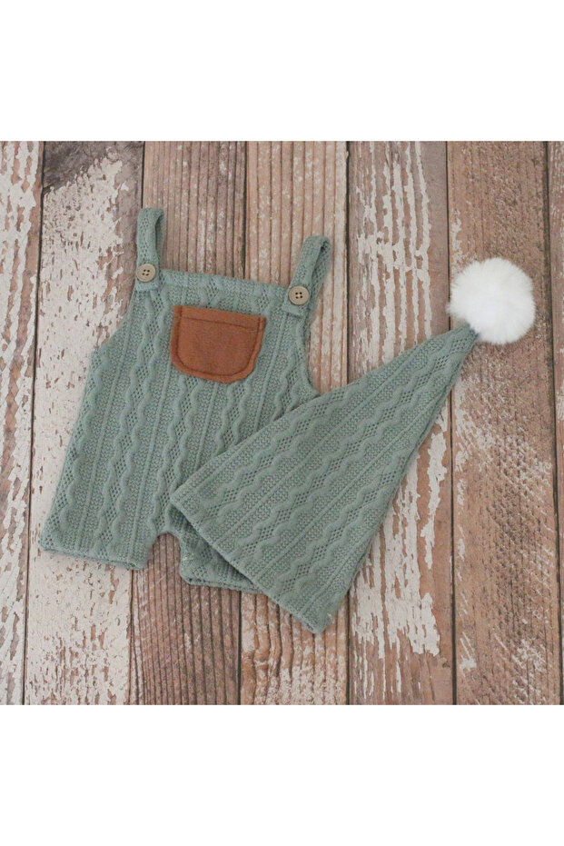 0-1 month light green Newborn Photography Props Outfit Hat Baby Romper Bodysuits Outfit Shooting Bab