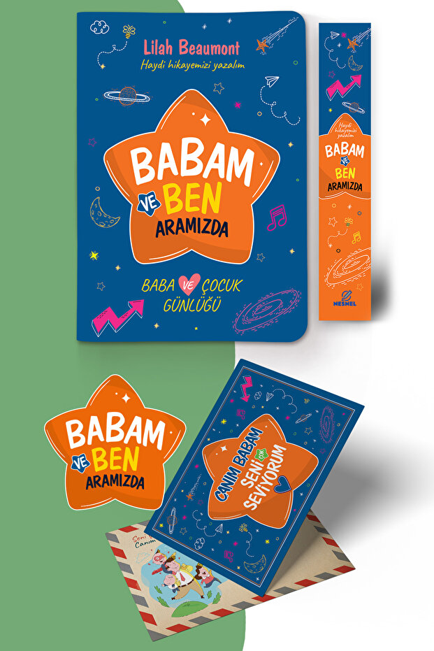 Between Dad and Me Diary Bookmark and Postcard Set
