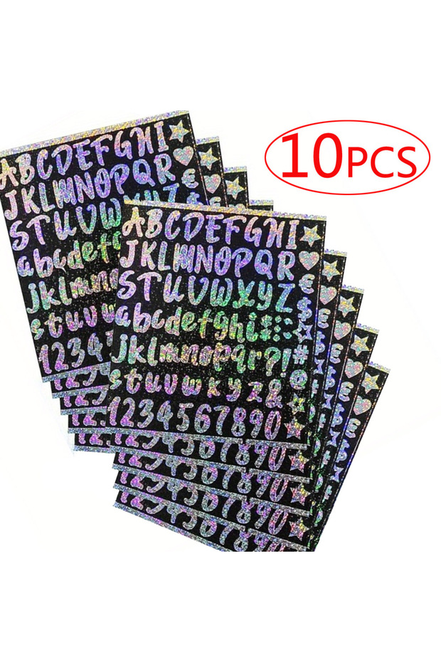 10pcs Laser sticker 5-10pcs Waterproof Laser Name Stickers Number Letter Sticker Label Custom DIY Cu