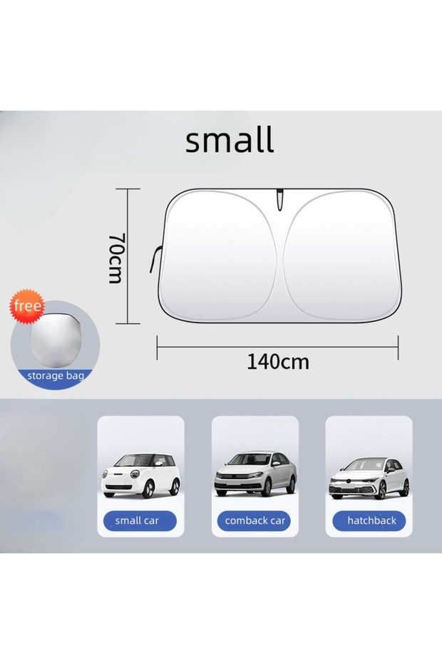 small 1pc Car Windshield Sun Visor Foldable Sun Shade Cover for Front Window - UV Protection & Inter