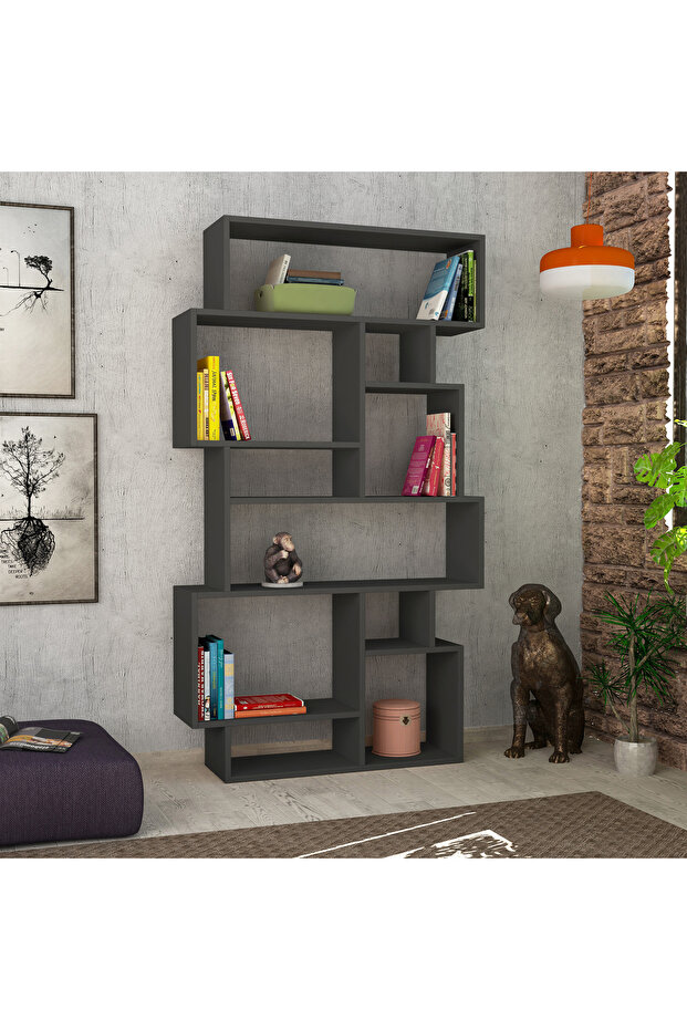 Mourah Home Karmato Modern Bookcase Display Unit Grey
