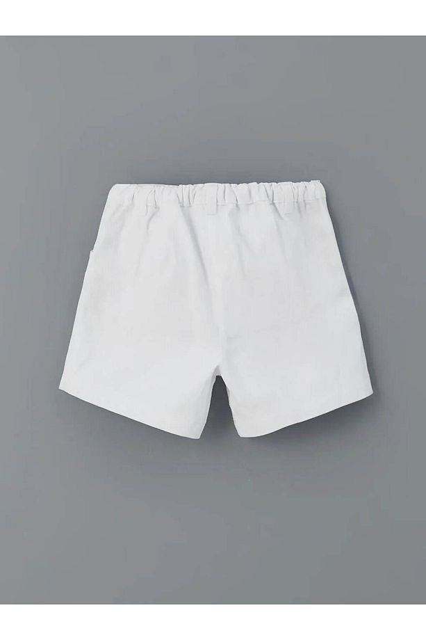 LCW Kids Beyaz Beli Lastikli Çiçekli Kız Çocuk Şort - 2